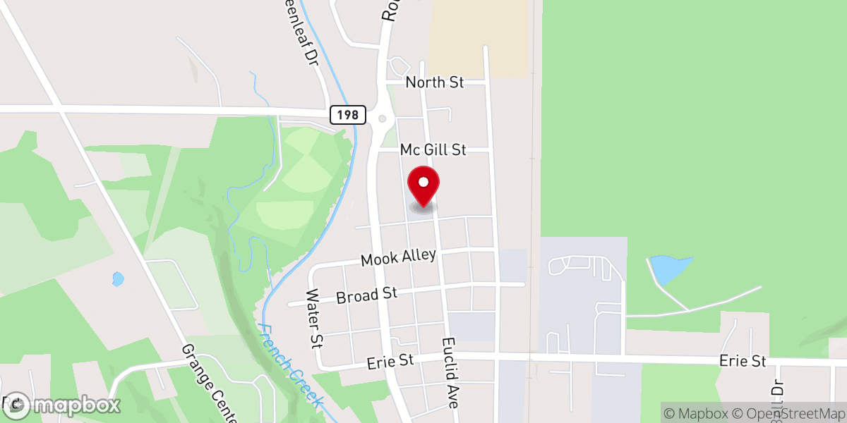 Map showing location of Saegertown United Methodist Church
