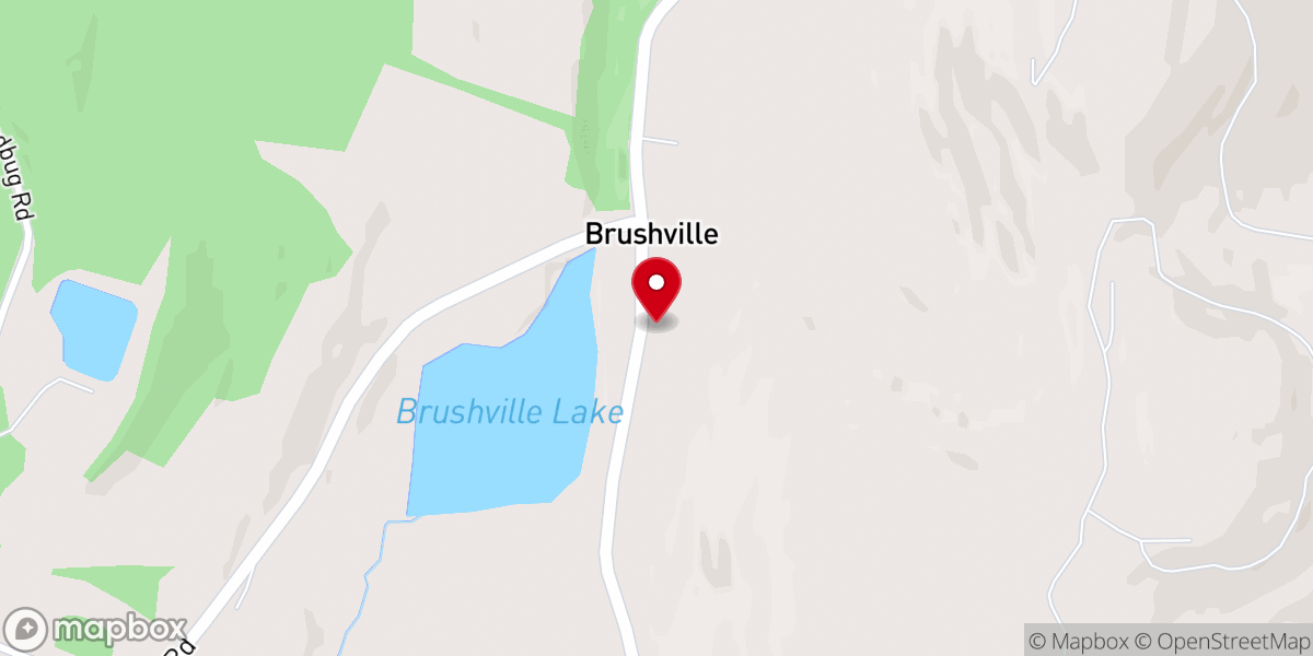 Map showing location of Brushville Baptist Church
