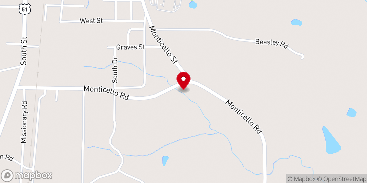 Map showing location of Hazlehurst Orion Seventh-Day Adventist Church