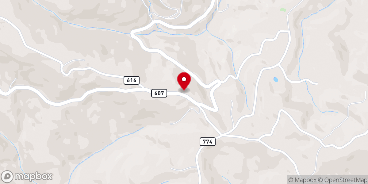 Map showing location of Mountain View Baptist Church