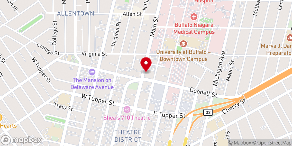 Map showing location of Catholic Diocese of Buffalo