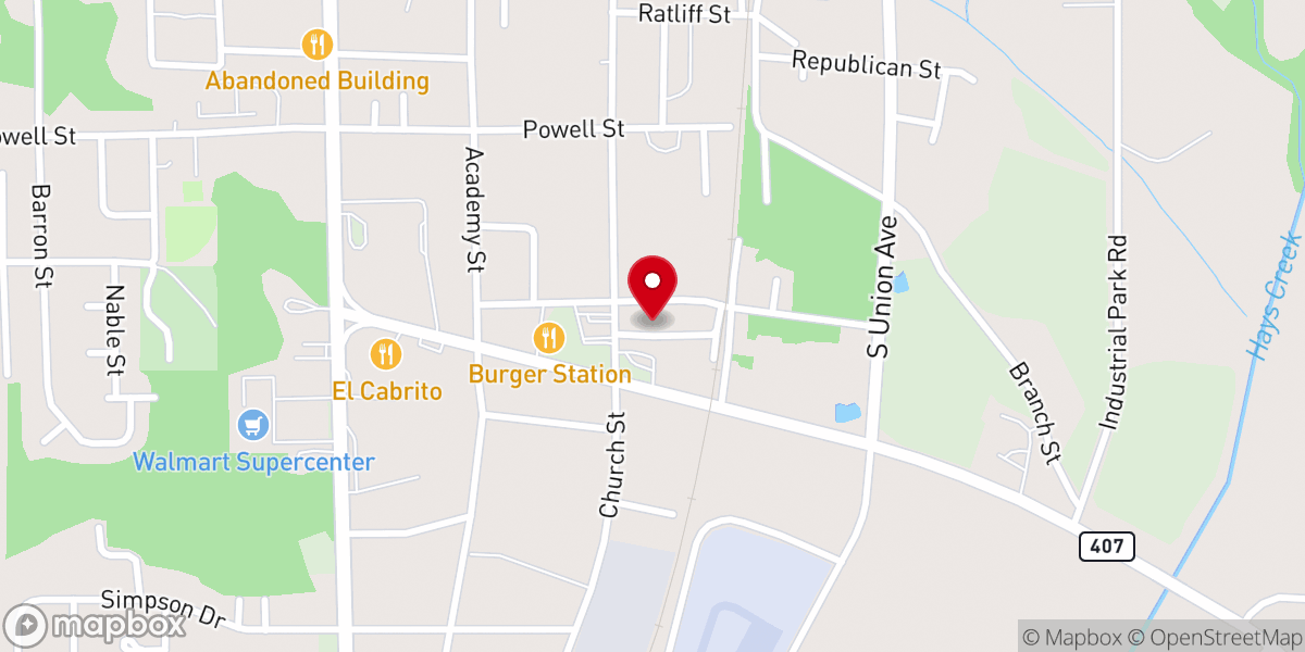 Map showing location of New Ephesians Apostolic Church