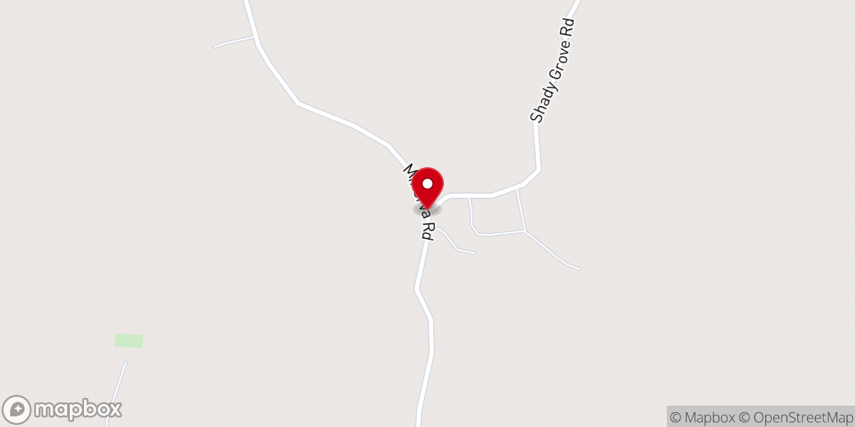 Map showing location of Shady Grove United Methodist Church