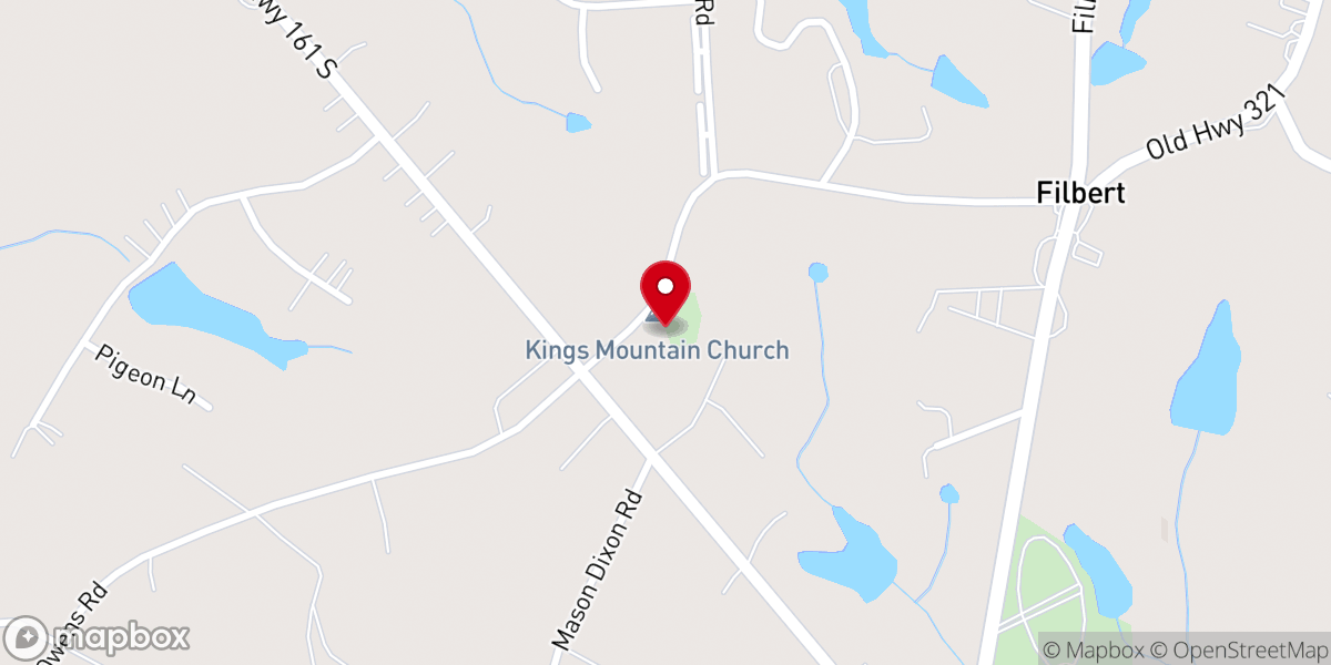 Map showing location of Kings Mountain Chapel Global Methodist Church