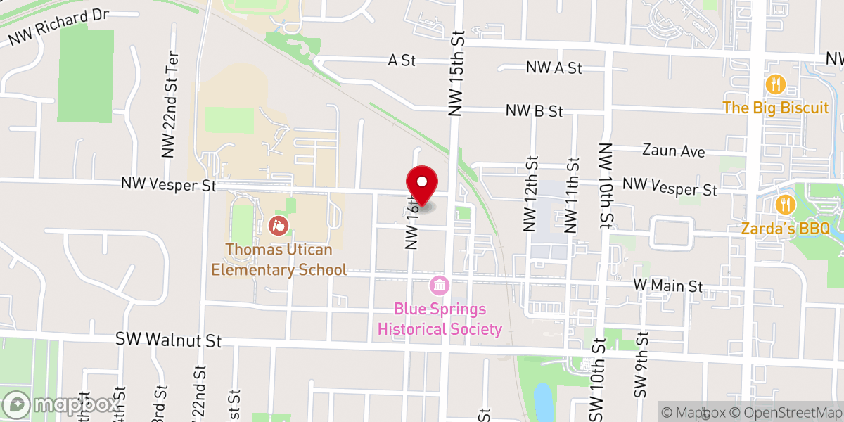 Map showing location of Holy Hill Baptist Church