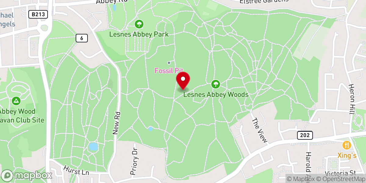 Map showing location of Lesnes Abbey Woods