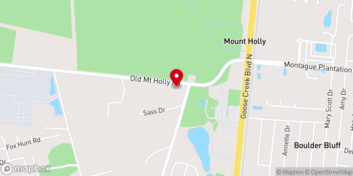 Map showing location of Goose Creek Church of Christ