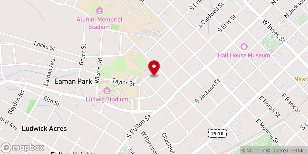 Map showing location of Gethsemane Missionary Baptist Church
