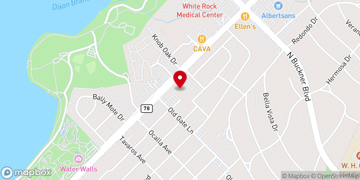 Map showing location of Lakepointe Church - East Dallas