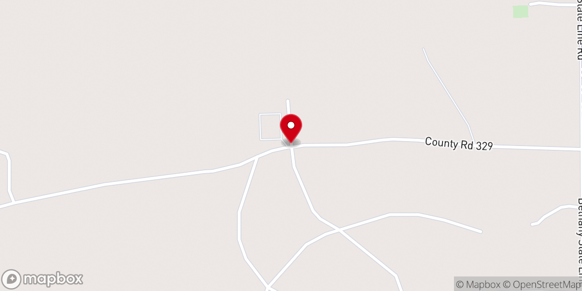 Map showing location of Antioch Baptist Church