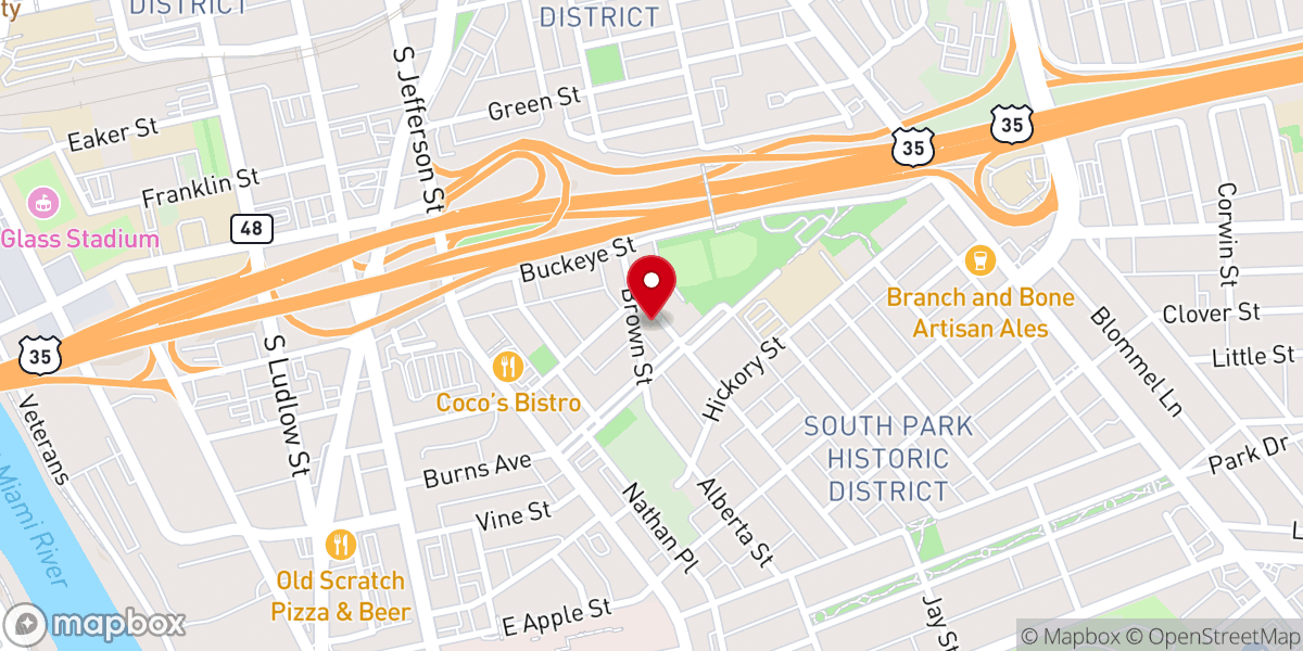 Map showing location of Central Church of the Nazarene