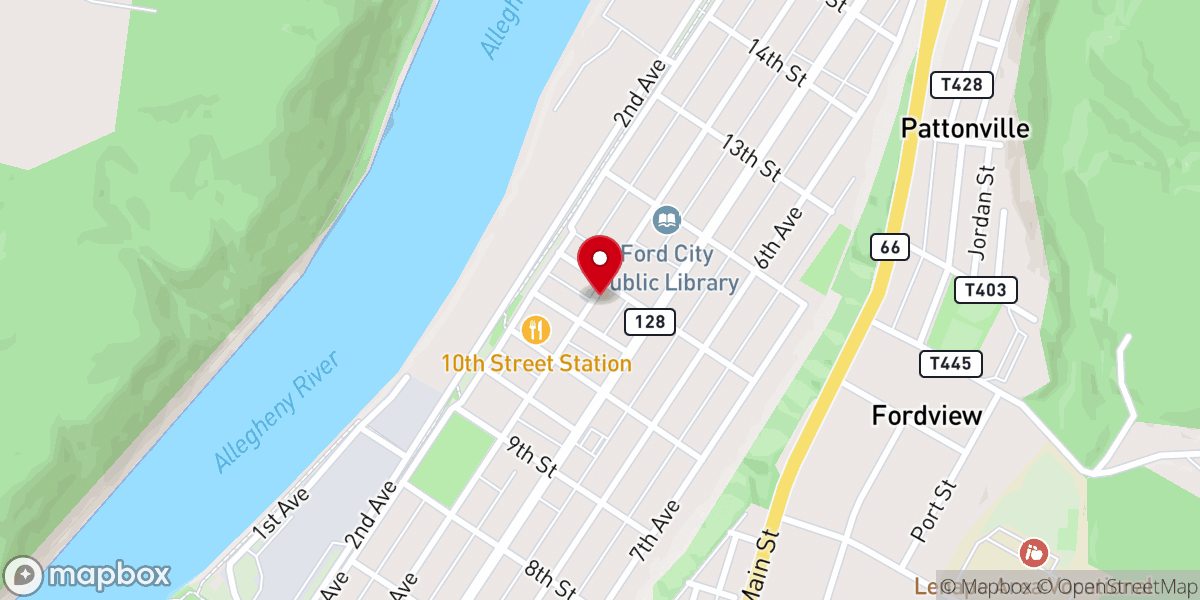 Map showing location of Union Baptist Fellowship Hall