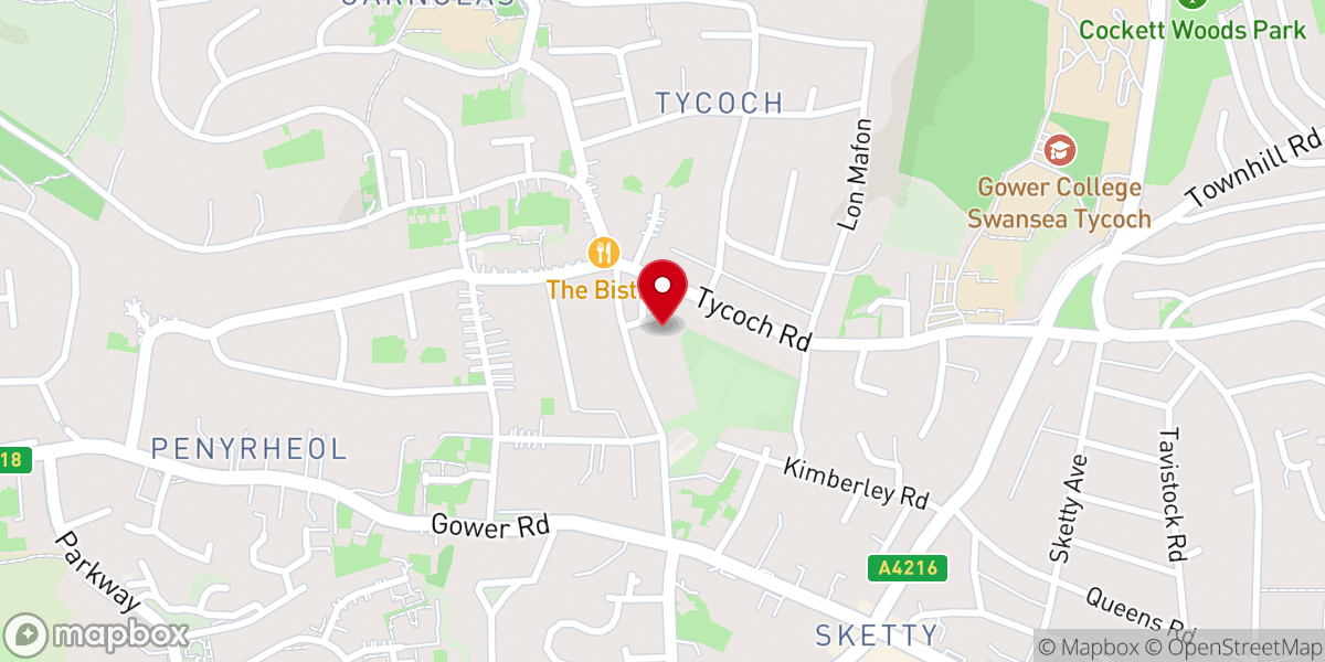 Map showing location of Sketty Community Church