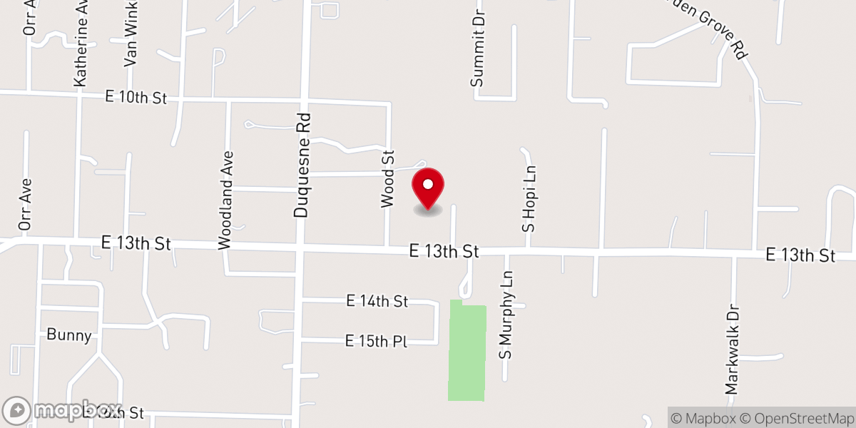 Map showing location of Southside Baptist Church