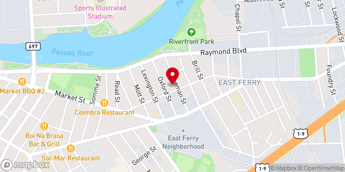 Map showing location of Saint Aloysius Church