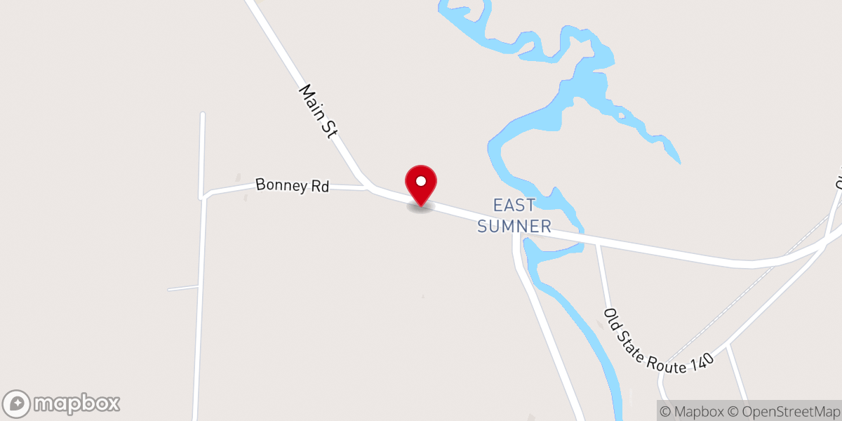 Map showing location of East Sumner Congregational Church
