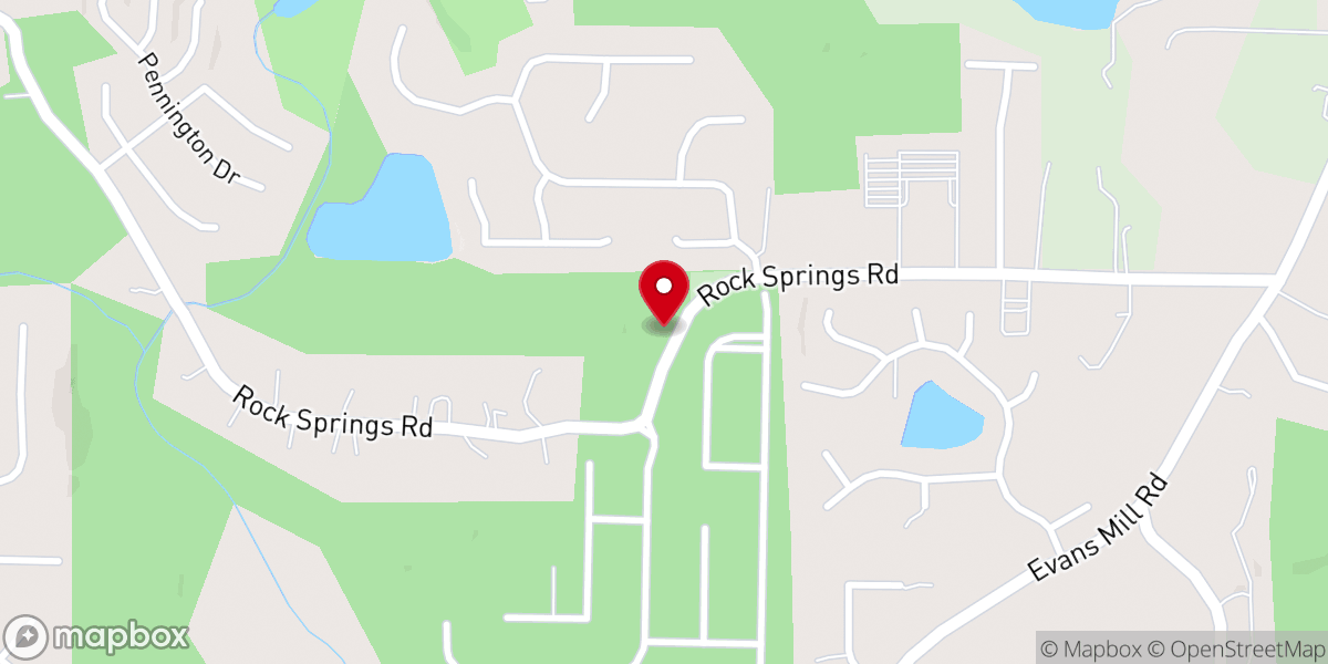 Map showing location of Rock Springs Primitive Baptist Church
