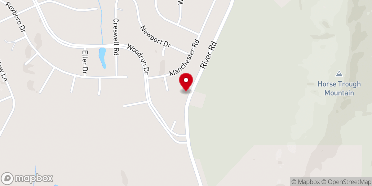 Map showing location of White Crest Baptist Church