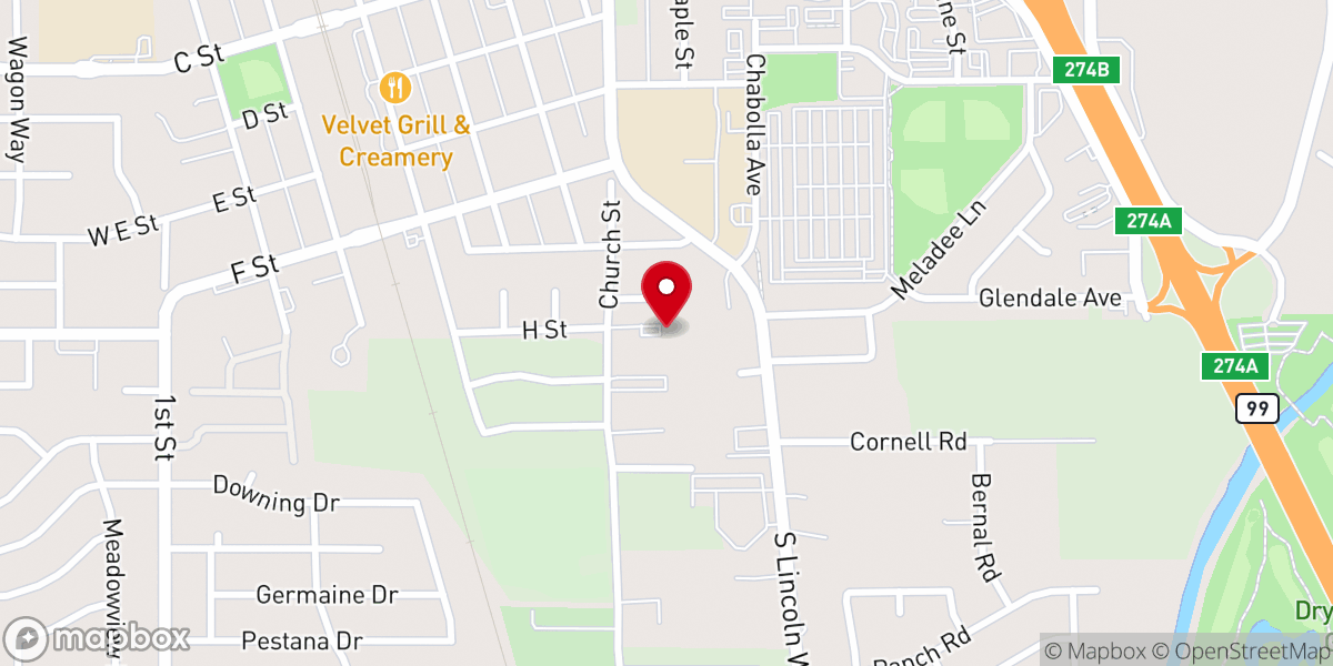 Map showing location of Galt Bible Church