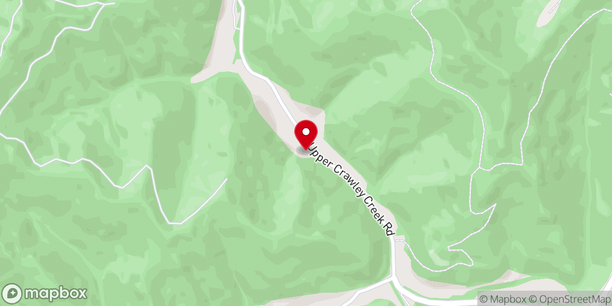 Map showing location of Crawley Creek Church
