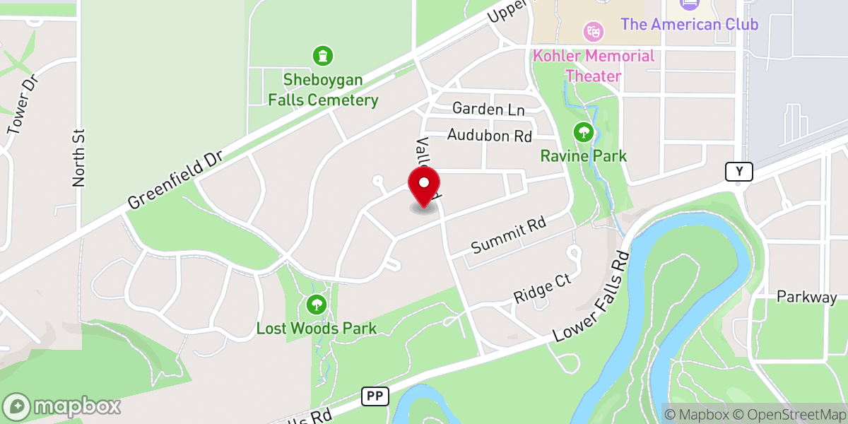 Map showing location of St. John Evangelist Catholic Parish