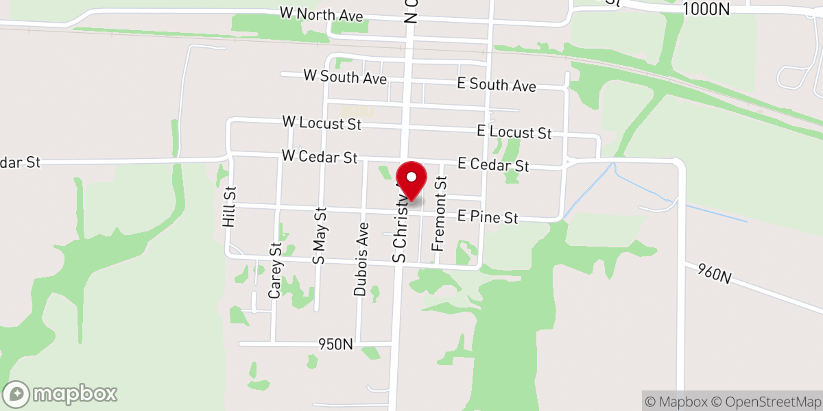 Map showing location of United Methodist Parsonage