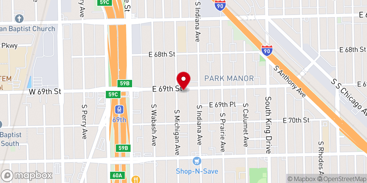 Map showing location of Lamb of God Church