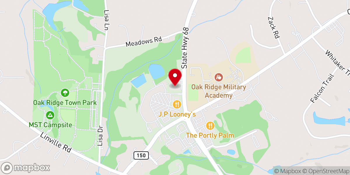 Map showing location of First Central Baptist Church