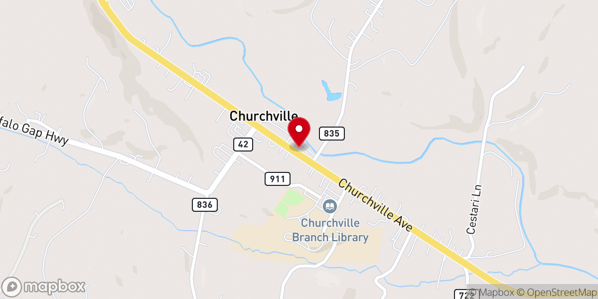 Map showing location of St. James United Methodist Church