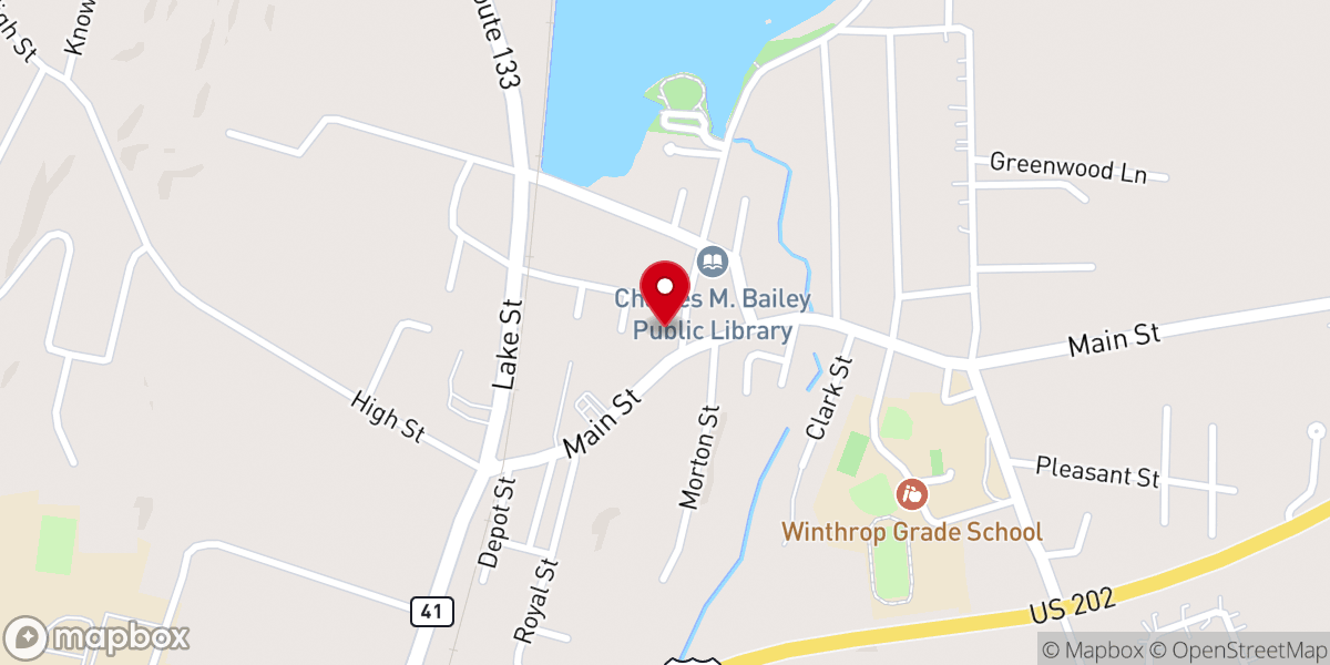 Map showing location of Winthrop Congregational Church UCC