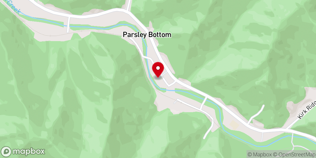 Map showing location of Parsley Bottom Freewill Baptist