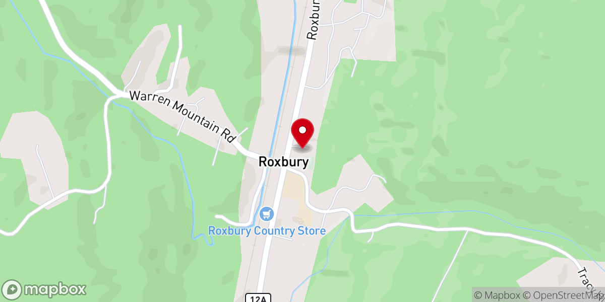 Map showing location of Roxbury Union Congregational Church