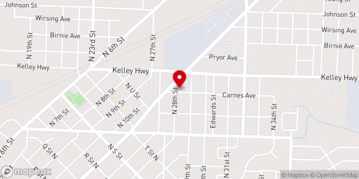 Map showing location of Amen Baptist Church