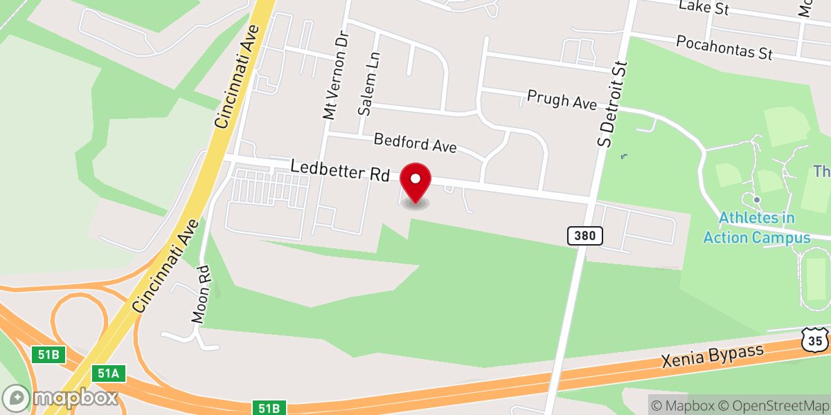 Map showing location of Ledbetter Road First Church of God