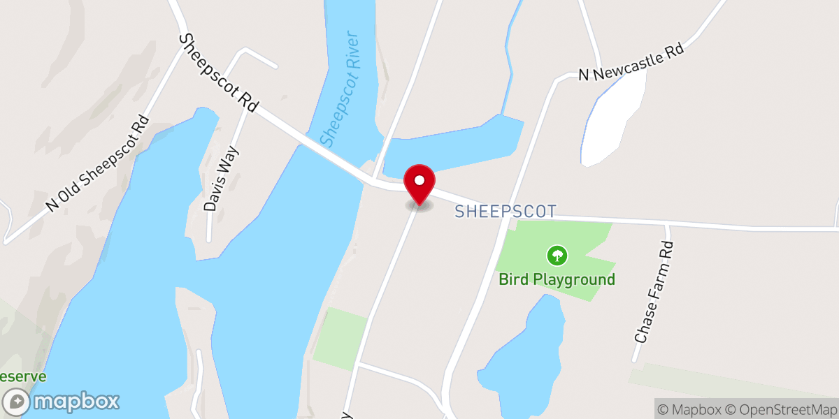 Map showing location of Sheepscott Community Church - Valley Church