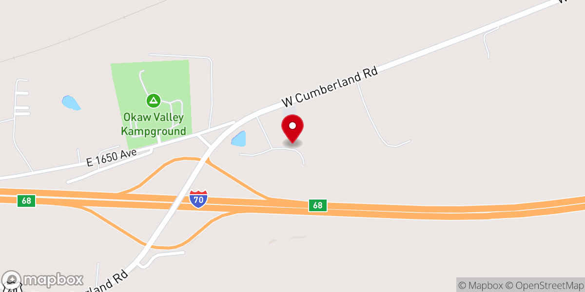 Map showing location of Road Angel Truckers Center