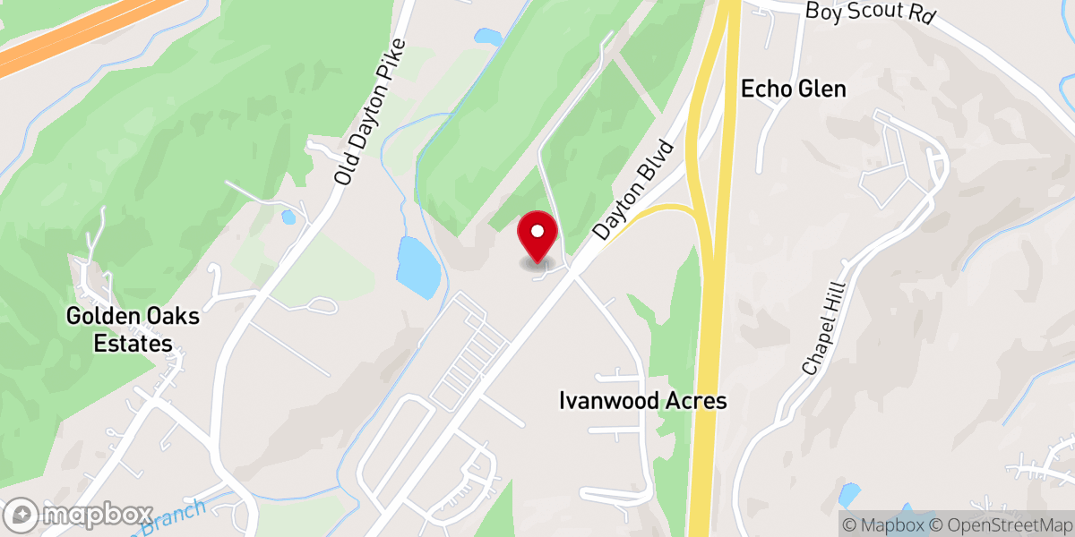 Map showing location of Hillside Baptist Church