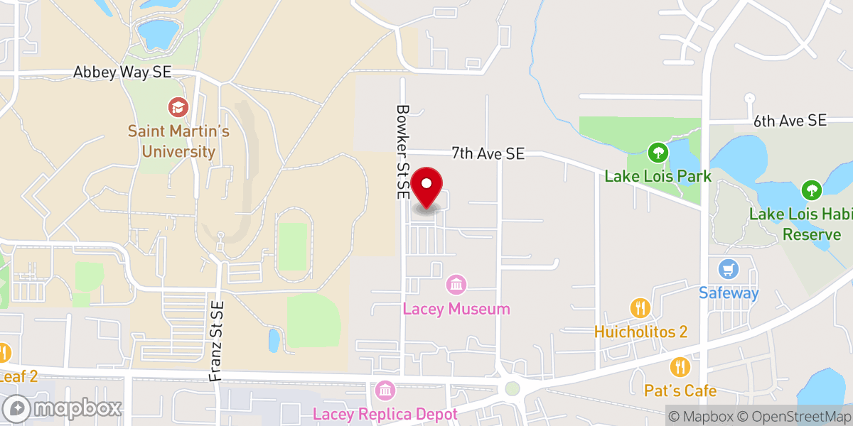 Map showing location of The Lacey Korean Catholic Church