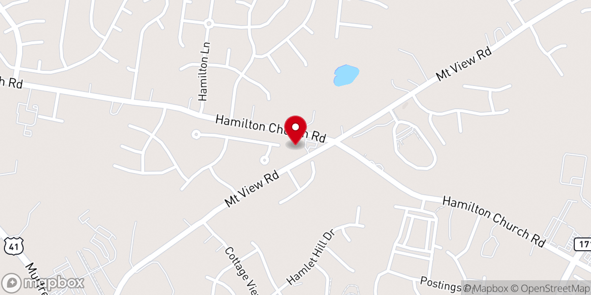 Map showing location of The Church of God at Antioch TN