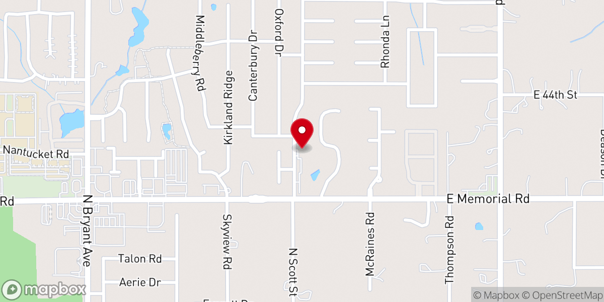 Map showing location of Sanctuary Christian Center of Edmond