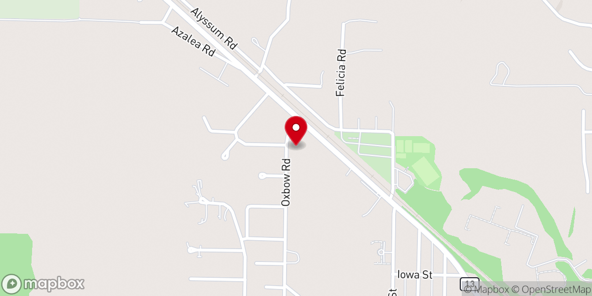 Map showing location of Beaucoup Church