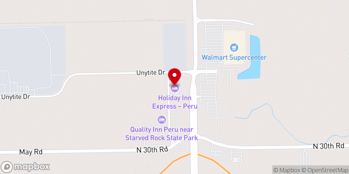Map showing location of Holiday Inn Express & Suites Peru - Lasalle Area by IHG