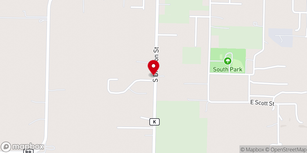 Map showing location of Seymour Freewill Baptist