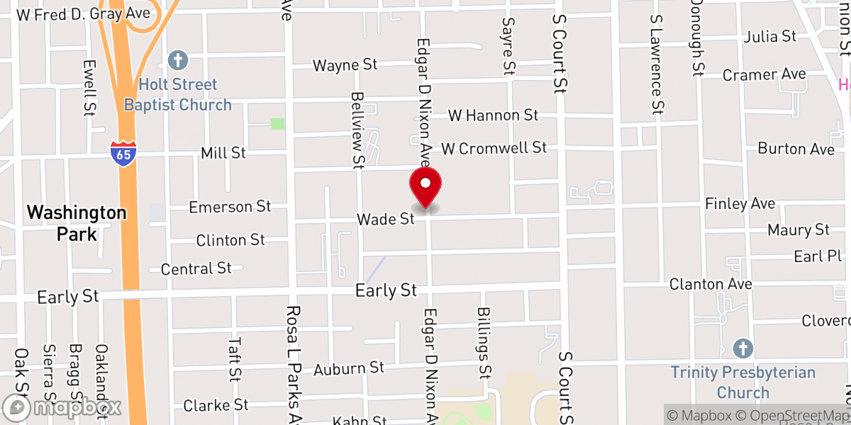 Map showing location of Second Christian Church