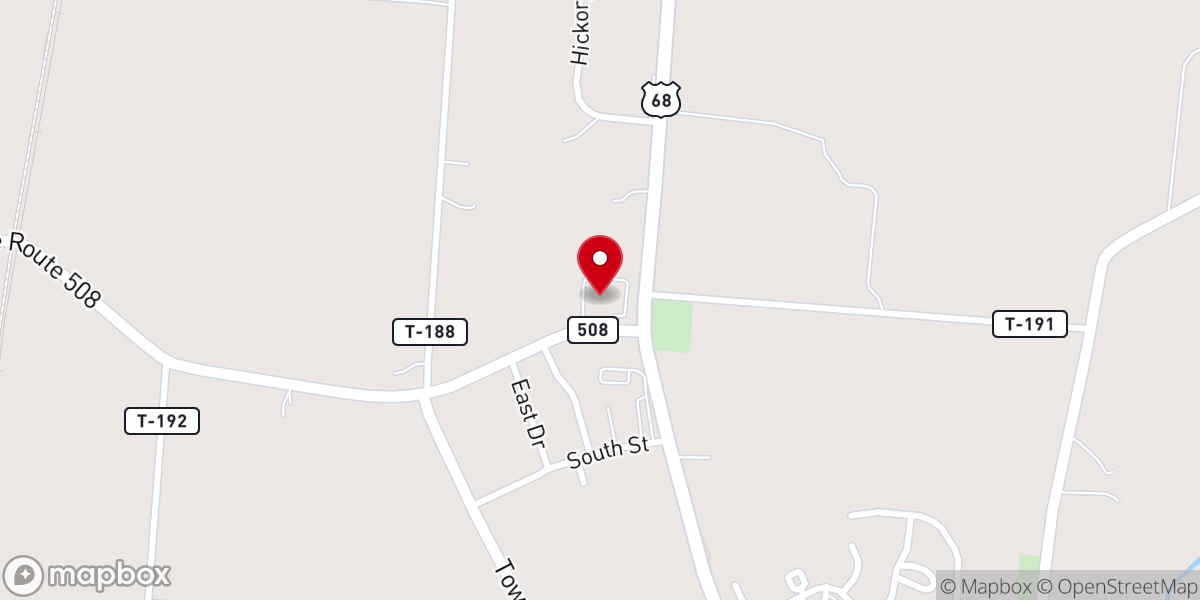 Map showing location of South Union Church
