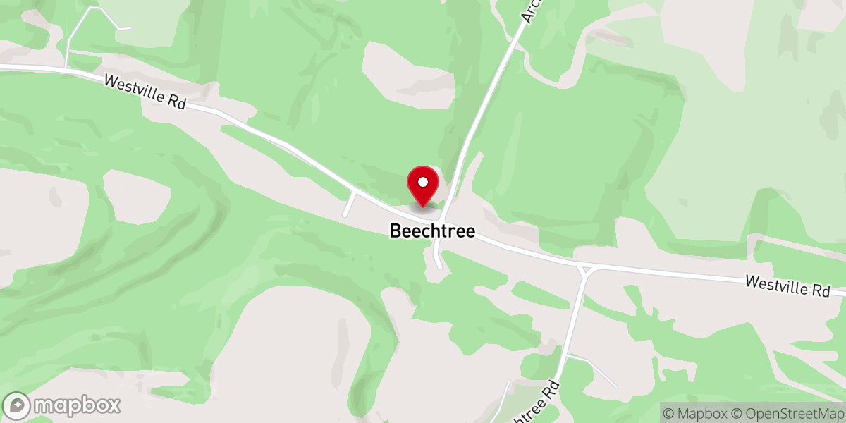 Map showing location of Beechtree Union Church