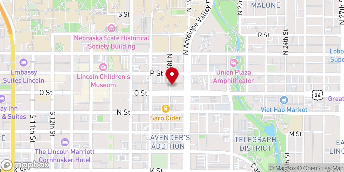 Map showing location of Citylight Lincoln Church