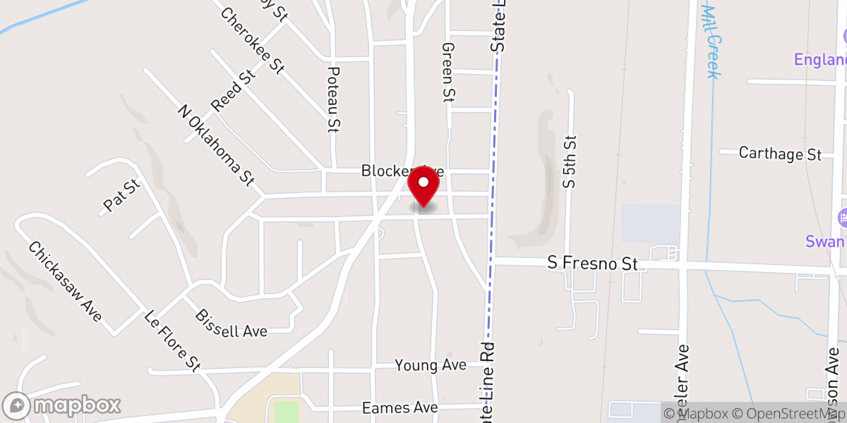 Map showing location of First Baptist Church