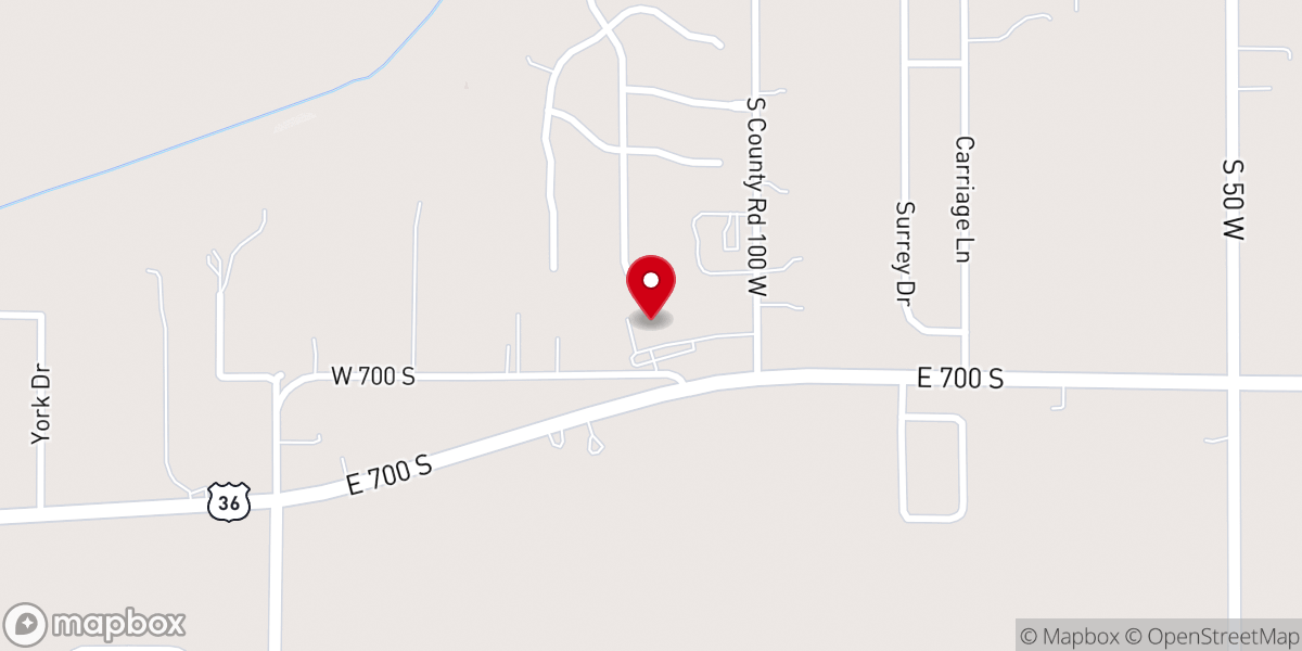 Map showing location of Fall Creek Christian Church