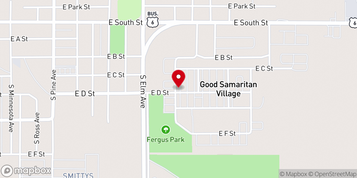 Map showing location of Evangelical Lutheran Goods